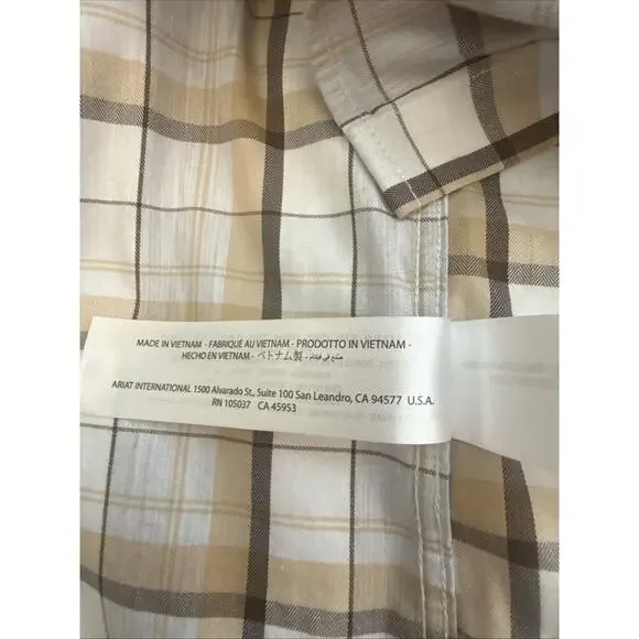 Ariat Napa Cotton Poly Blend Plaid Button Down Shirt Men XL - Picture 12 of 14